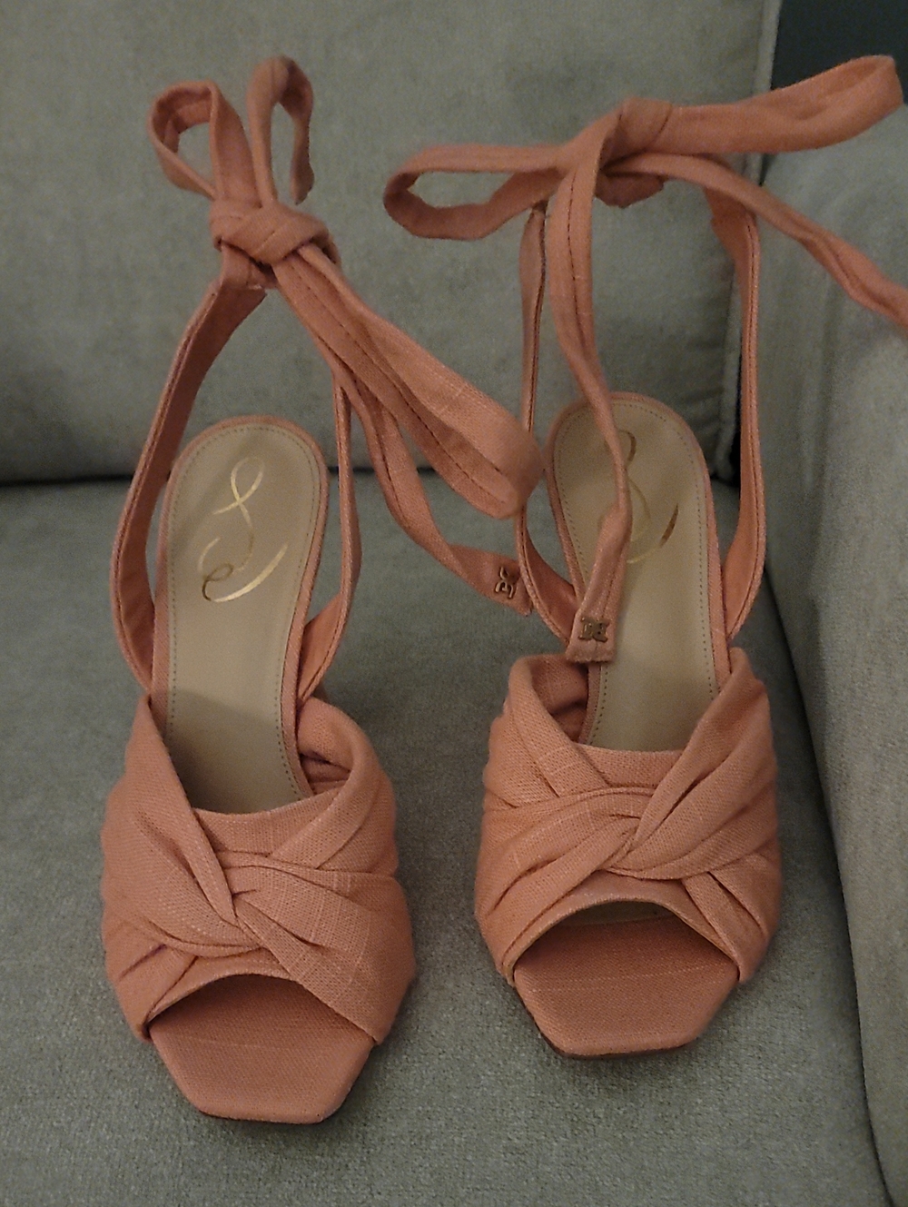 Sam Edelman Women's Lace-Up Peep Toe Sandals - Dusty Rose